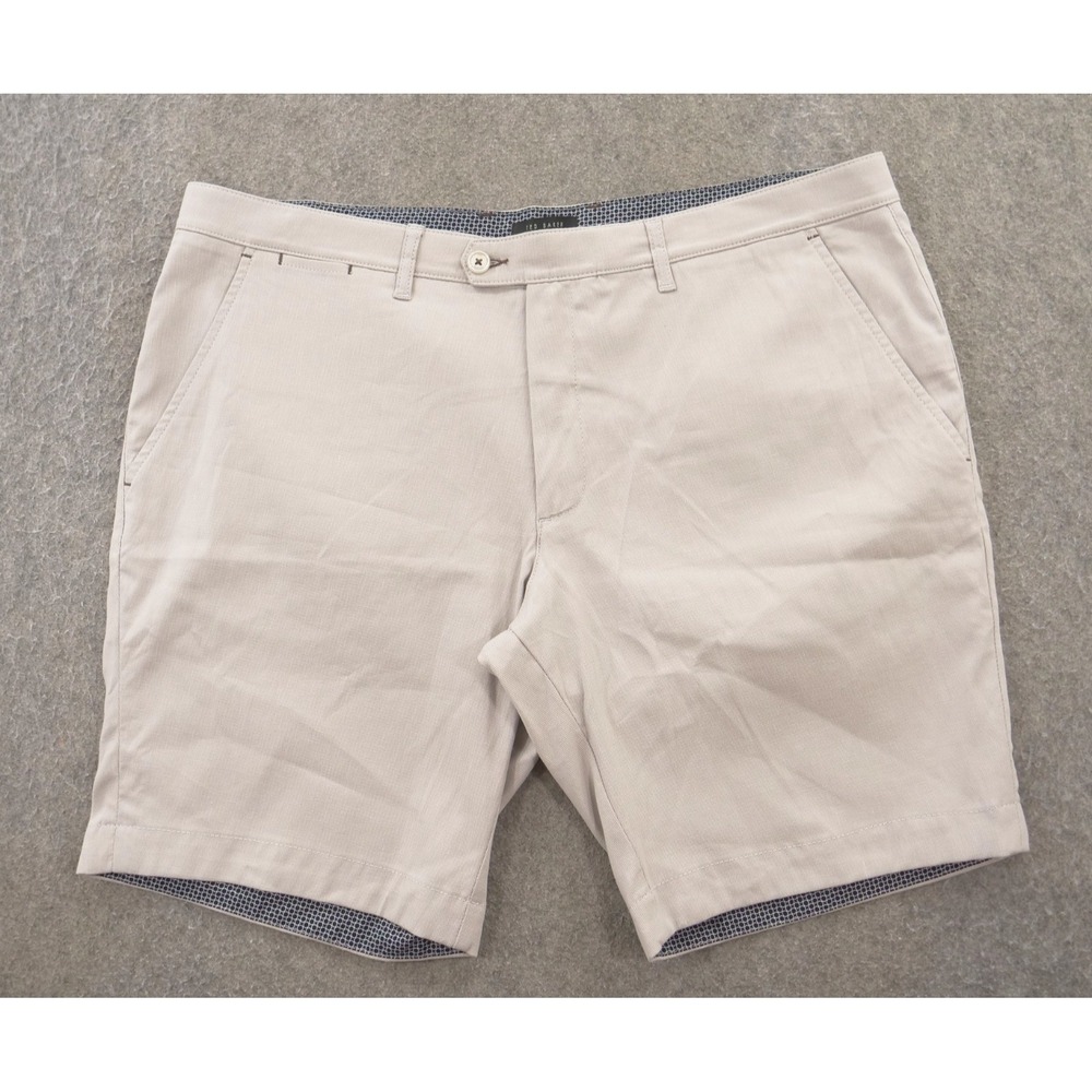 Ted Baker London Shorts Mens 40 Gray Flat Front Chinos Mid Rise 10" New